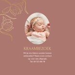 Geboortekaartje met gouden bloemen kader vintage roest rood 2