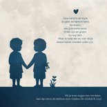 Geboortekaartje met silhouet van jongens tweeling in maan 2