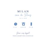 Geboortekaartje met stoere blauwe speelgoedtrein  3