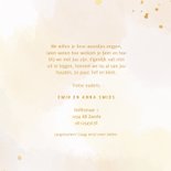 Geboortekaartje met waterverf in pastel en gouden letters 3