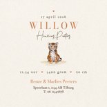 Geboortekaartje neutraal tijgers schattig hartjes koper 3