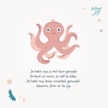 Geboortekaartje octopus oceaan meisje zeester 2