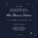 Geboortekaartje olifant jongen stijlvol goud lijntekening 3