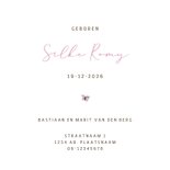 Geboortekaartje pentekening baby roze vlinder 3