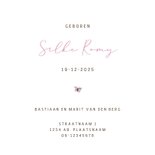 Geboortekaartje pentekening baby roze vlinder 3
