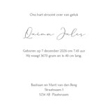 Geboortekaartje pentekening zwart liggende baby 3