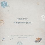 Geboortekaartje planeten blauw 2