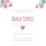 Geboortekaartje roze bloemetjes en foto 3