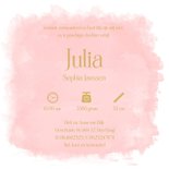 Geboortekaartje roze meisje watercolour hartjes 3