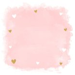 Geboortekaartje roze meisje watercolour hartjes Achterkant