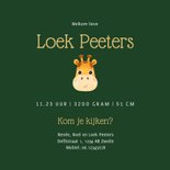 Geboortekaartje schattig giraf hartjes goud 3
