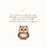 Geboortekaartje schattig uiltje beige lief gestreept 2