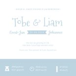 Geboortekaartje silhouet 2 jongens tweeling kleur aanpasbaar 3