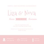 Geboortekaartje silhouet 2 meisjes tweeling kleur aanpasbaar 3