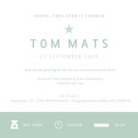 Geboortekaartje silhouet broertje met zus hand in hand Achterkant