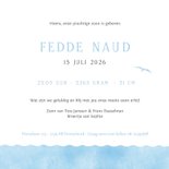 Geboortekaartje silhouet zus en broertje in zeilboot 3