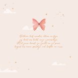 Geboortekaartje sprookje vlinder meisje wolken sterren 2