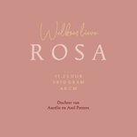 Geboortekaartje stijlvol bloemen oudroze goud waterverf 3