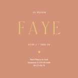 Geboortekaartje stijlvol terra met veren 3