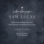 Geboortekaartje stoer betonlook foto hartjes 3