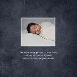 Geboortekaartje stoer jongen betonlook grijs hartjes 2