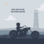 Geboortekaartje stoer jongen motor silhouet zee strand 2