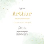 Geboortekaartje tijgertje waterverf groen goud hartjes 3