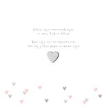 Geboortekaartje tweeling hartjes en foto roze  2