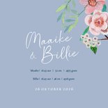 Geboortekaartje tweeling zwaan bloemen 3