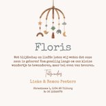 Geboortekaartje vintage auto baby speelgoed kaders Achterkant