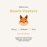 Geboortekaartje vosje schattig hartjes goud unisex 3