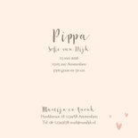 Geboortekaartje waslijn hartjes meisje 3