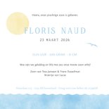 Geboortekaartje waterverf silhouet broertjes in zeilboot  Achterkant