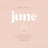 Geboortekaartje zalmroze met betonlook  3