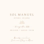 Geboortekaartje, Zonnestralen natuurlijke tinten 3