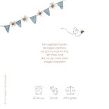 Geboortekaartje zoon met beertje en bijtje tussen de bloemen 2