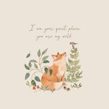 Geboortekaartje zoon met vosje, musje en paddenstoeltjes 2