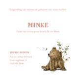 Geboortekaartje zusje met drie beertjes tussen de bloemen 3