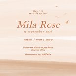 Geboortekaartjes beige waterverf met vogeltjes stijlvol 3