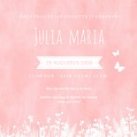 Geboortekaartjes silhouet meisje op schommel met vlinders 3