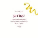 Geïllustreerde verjaardagskaart met taart en tulpen 3