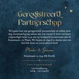 Geregistreerd partnerschap stijlvol goud hartjes blauw  3