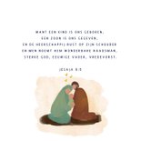 Geschilderde kerstkaart met Jozef, Maria en baby Jezus 2