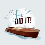 Geslaagd felicitatie vaarbewijs boot you did it 2