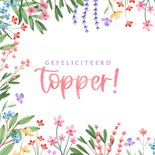 Geslaagd kaart botanisch kleurrijk hoera je bent geslaagd 2