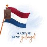 Geslaagd kaart hang de vlag maar uit met foto 2