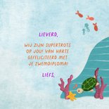 Geslaagd kaart meisje zeemeermin zwemdiploma B 3