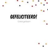 Geslaagd kaart met feesttoeter en confetti 3