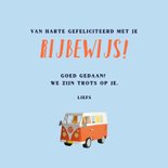 Geslaagd kaart met volkswagenbusje 3