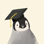 Geslaagd kaart you did it met pinguïn 2